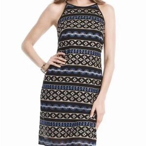 White House Black Market Sleeveless Embroidered Dress Size 8